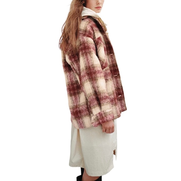 ZARA Plaid Overshirt Shacket Jacket Size L - Picture 2 of 16